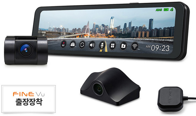 파인뷰 WiFi QHD FHD 2채널 후방카메라 실외장착형 룸미러 블랙박스 R5 POWER, 무료장착쿠폰(국산 승용차) + GPS 안테나 + 실외장착형 후방카메라, 32GB