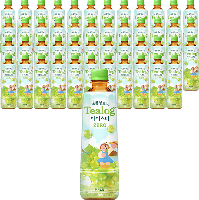 티로그 제로 애플청포도 아이스티, 48개, 500ml