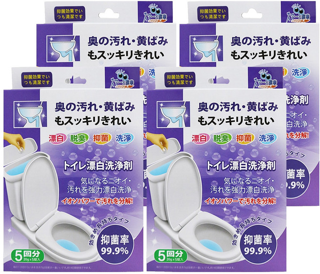 BEER BEAR 皮久熊 馬桶漂白清潔錠 5個入 居家馬桶清潔 除臭 抑菌, 100g, 4組