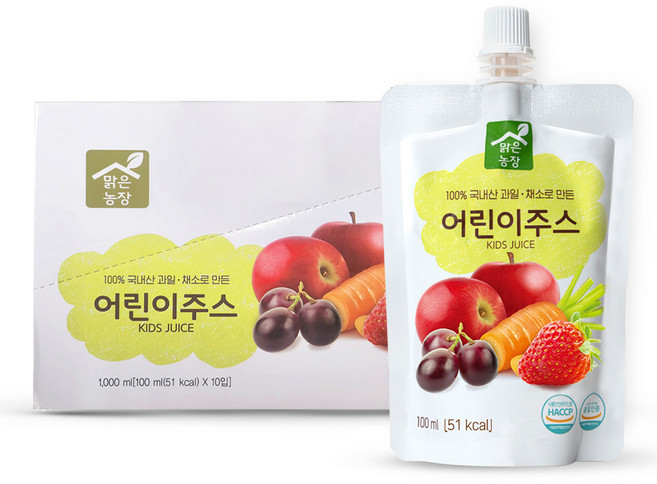 맑은농장 어린이주스, 100ml, 10개