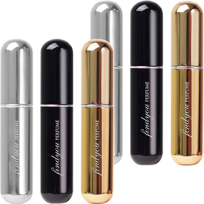 파인듀 향수 공병 유광 3종 세트, 실버, 블랙, 골드, 2개