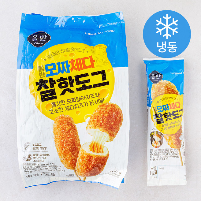 올반 모짜체다 찰핫도그 (냉동), 80g, 5개입, 1개