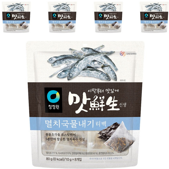 맛선생 멸치국물내기 티백, 80g, 5개