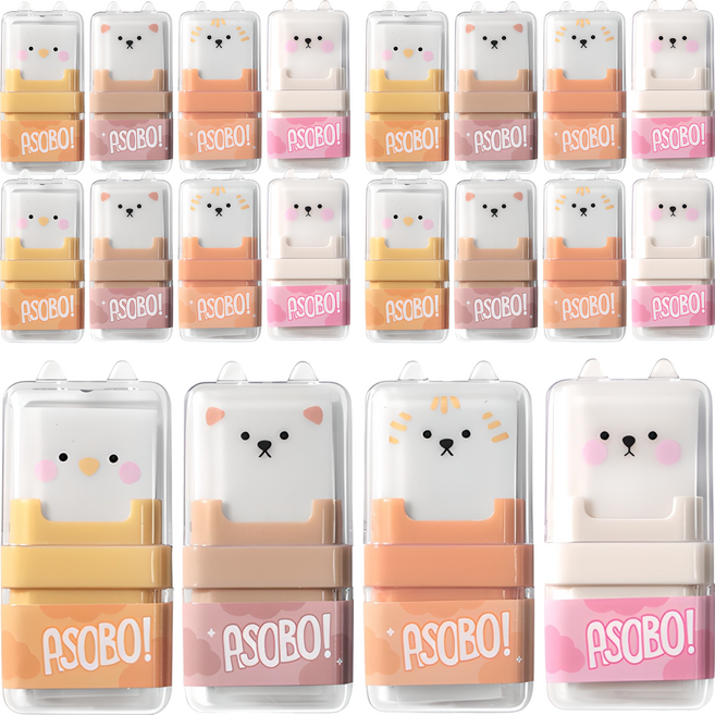 투영디자인 애니멀 롤러 지우개 4종세트, 혼합색상, 5세트