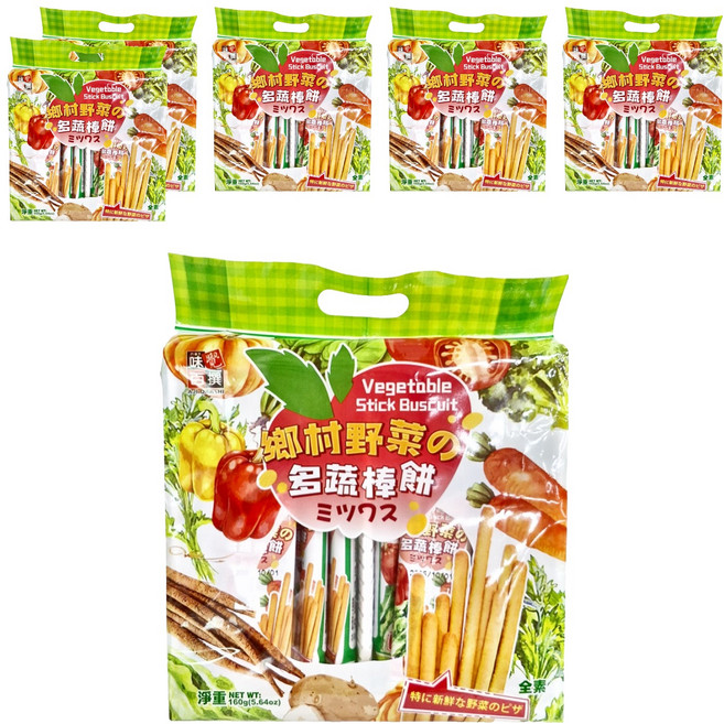 AJI OKASHI 味覺百撰 鄉村野菜之多蔬棒餅, 160g, 6袋