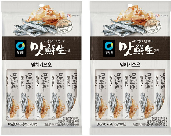 청정원 맛선생 멸치가쓰오 스틱, 80g, 2개