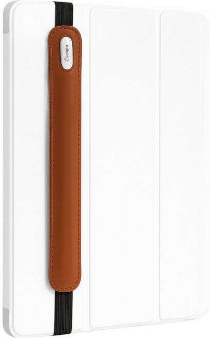 리브에잇 테블릿 펜 보관 탄성 밴드 가죽 케이스 15 x 195 mm, 다크 브라운, 1개