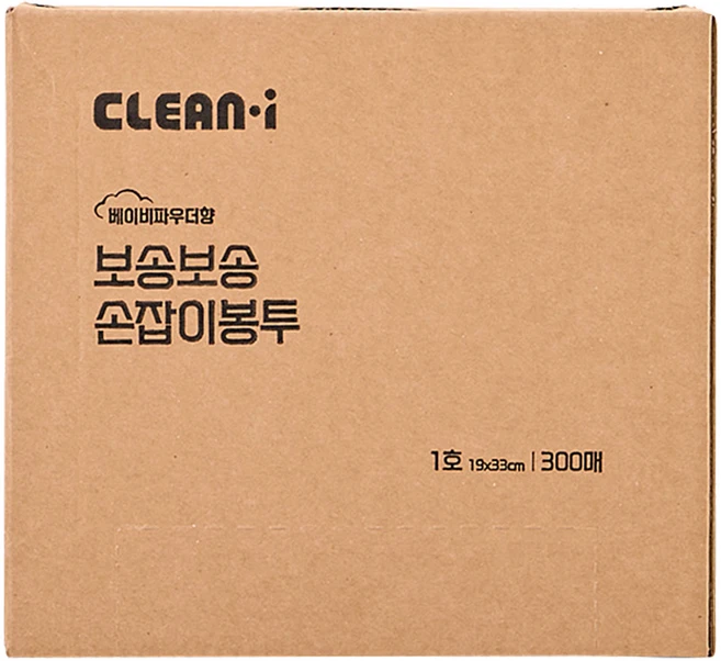 크린아이 보송보송 손잡이 봉투 베이비파우더향 300매, 5L, 1개 - 쿠팡