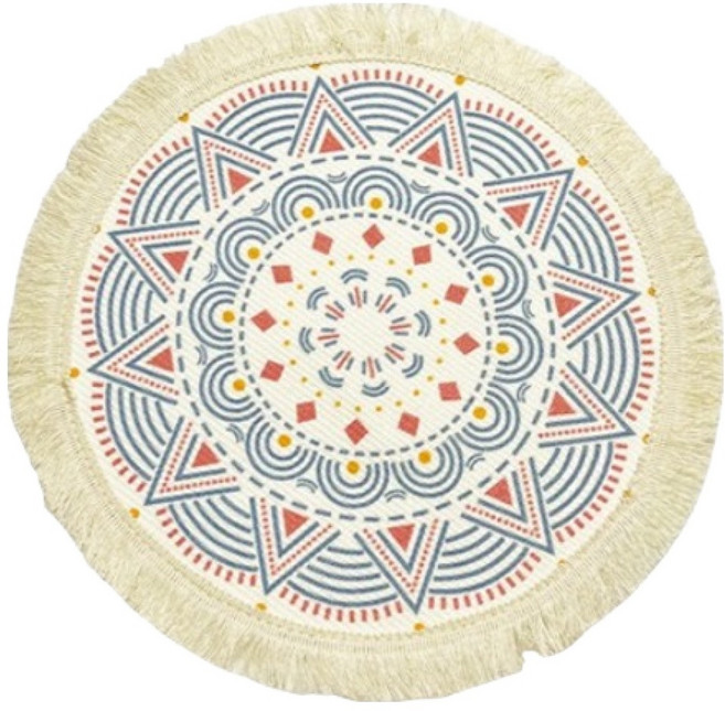 아늑공간 보헤미안 북유럽 코튼 플레이스매트, Sand Beige, 1개, 34cm