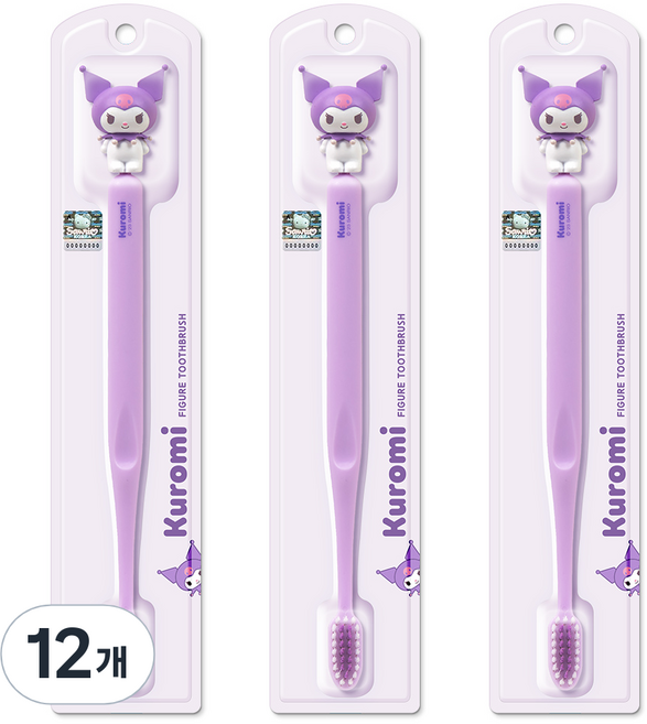 아텍스 쿠로미 피규어 유아 칫솔, 쿠로미(퍼플), 1개입, 12개