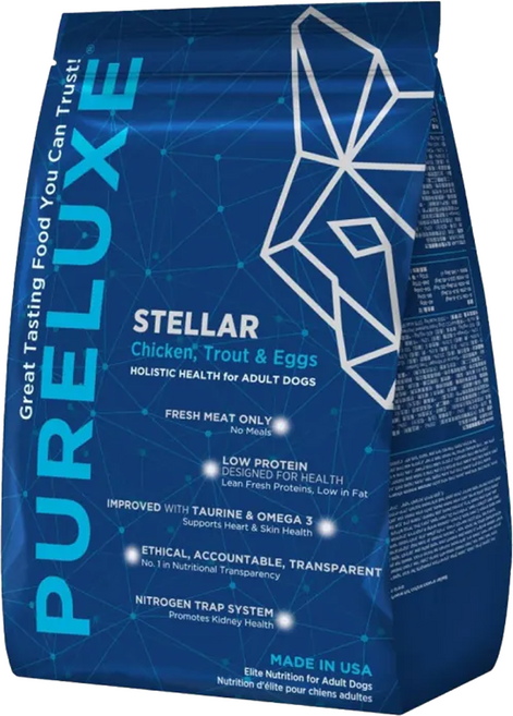 PURELUXE 純華 ST高齡犬用天然無穀糧, 雞肉+鱒魚+雞蛋, 9.9kg, 1袋