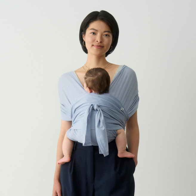 코니 아기띠 플렉스 AirMesh+헤드서포트 세트, 페일블루