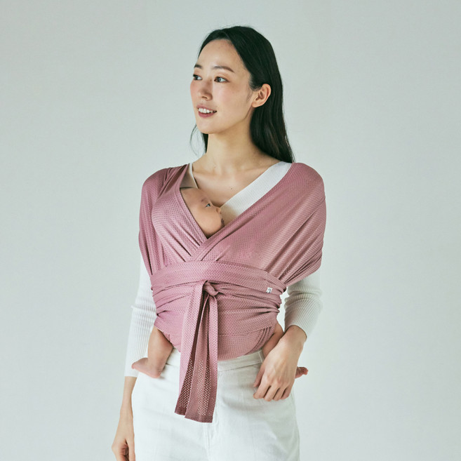 코니 아기띠 플렉스 AirMesh+헤드서포트 세트, 우드로즈