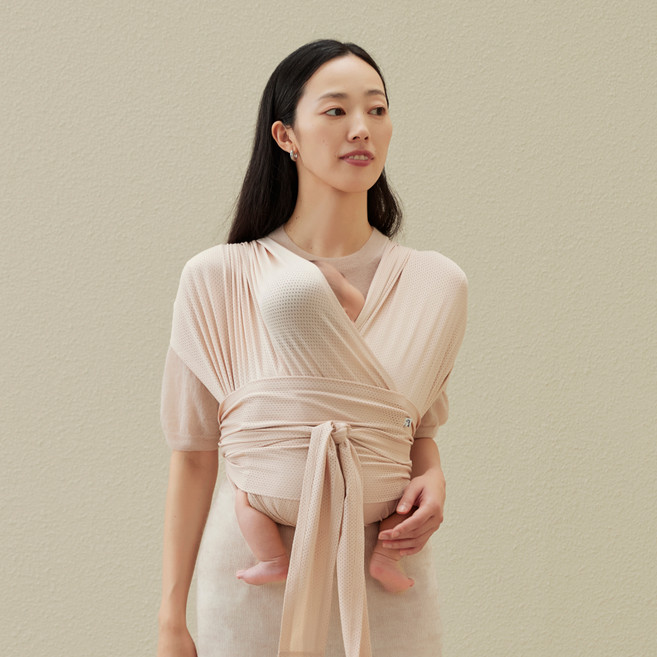 코니 아기띠 플렉스 AirMesh+헤드서포트 세트, 페일핑크