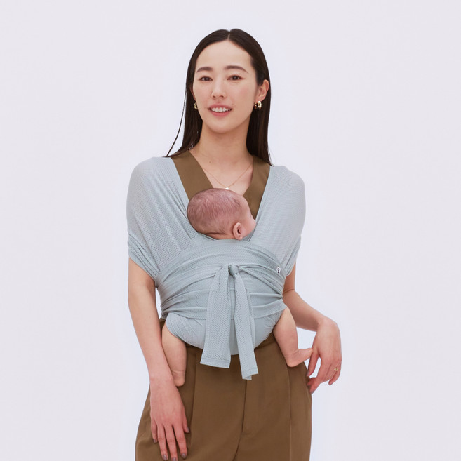 코니 아기띠 플렉스 AirMesh+헤드서포트 세트, 민트그레이