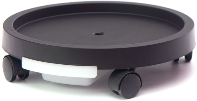 네이처안 이동식 물받이 화분 받침대 원형, 블랙, 1개