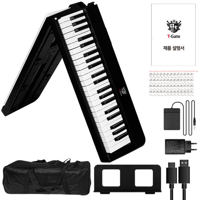 TOY GATE 88鍵 Florida 可折疊電子鋼琴, 1個, 黑色, FLORIDA-B