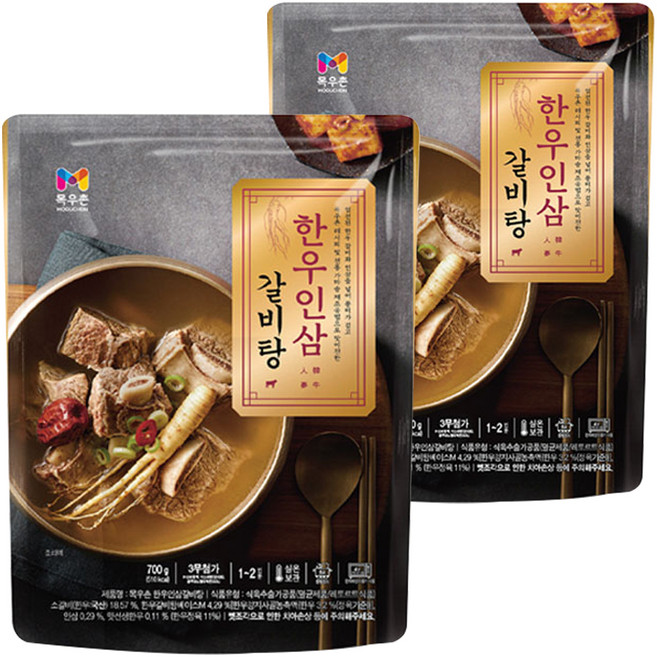 목우촌 한우 인삼 갈비탕, 700g, 2개