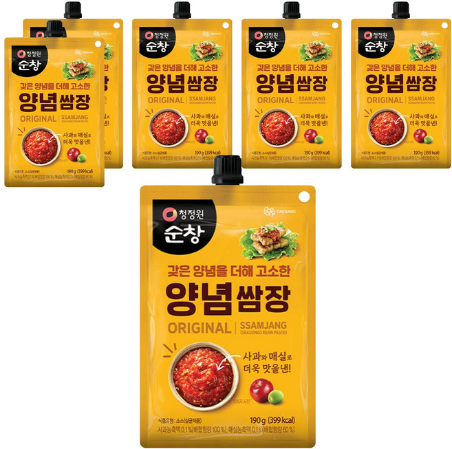 청정원순창 양념쌈장, 190g, 6개