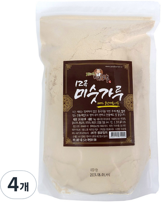 지리산 착한농부 12곡 미숫가루, 1kg, 4개