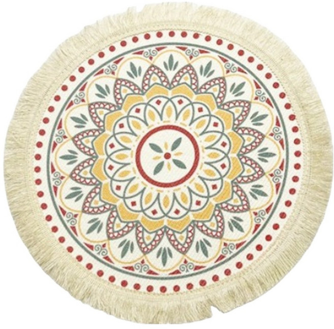 아늑공간 보헤미안 북유럽 코튼 플레이스매트, Antique Mandala, 1개, 34cm