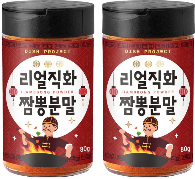 디쉬프로젝트 리얼직화 짬뽕분말, 80g, 2개