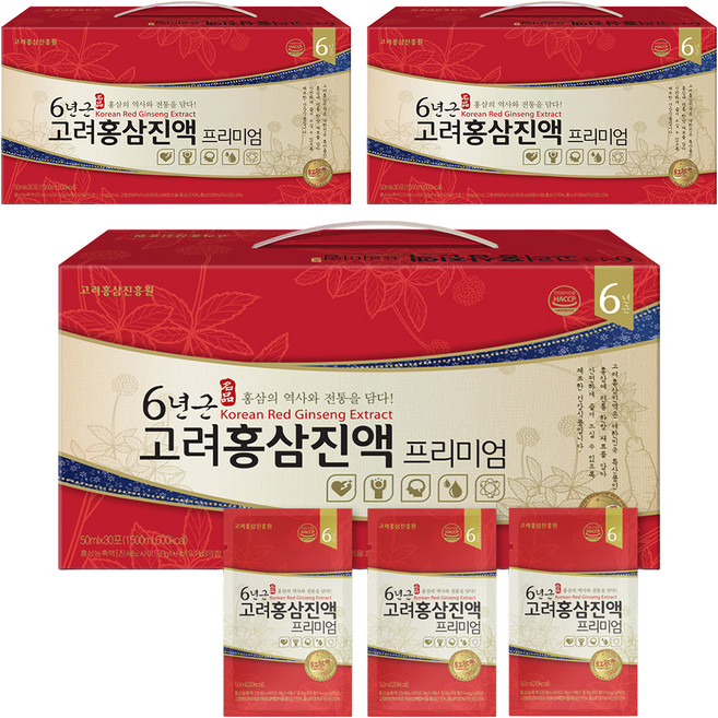 고려홍삼진흥원 6년근 고려홍삼진액 프리미엄, 50ml, 90개