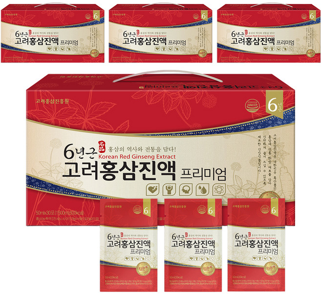 고려홍삼진흥원 6년근 고려홍삼진액 프리미엄, 50ml, 120개