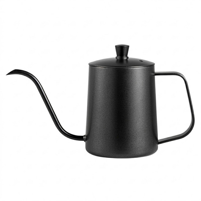 LifeShopping 不鏽鋼手沖咖啡壺 CAKN0098BK 11.5 x 7.8 x 19~7cm 磨砂黑, 壺身 + 壺蓋, 350ml, 1個