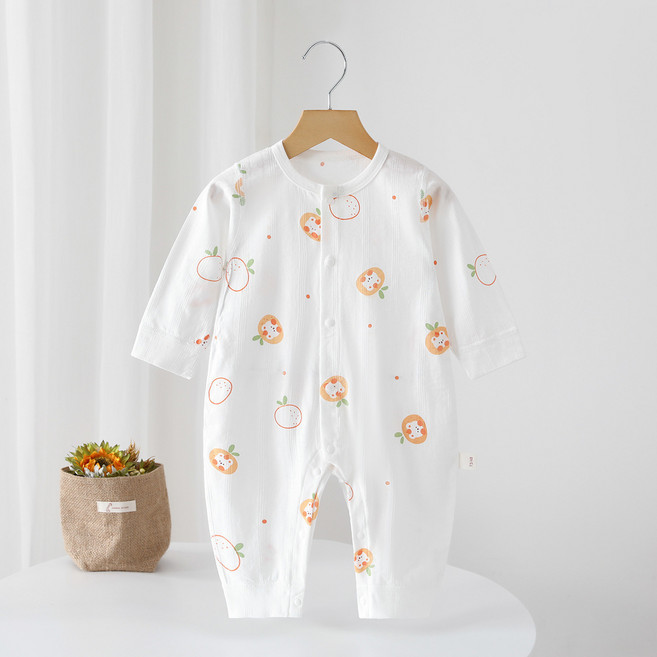 스타도어 신생아용 큐트 캐릭터패턴 풀스냅 우주복