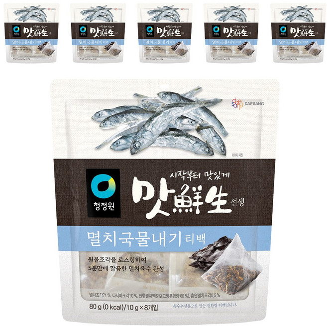 맛선생 멸치국물내기 티백, 80g, 6개
