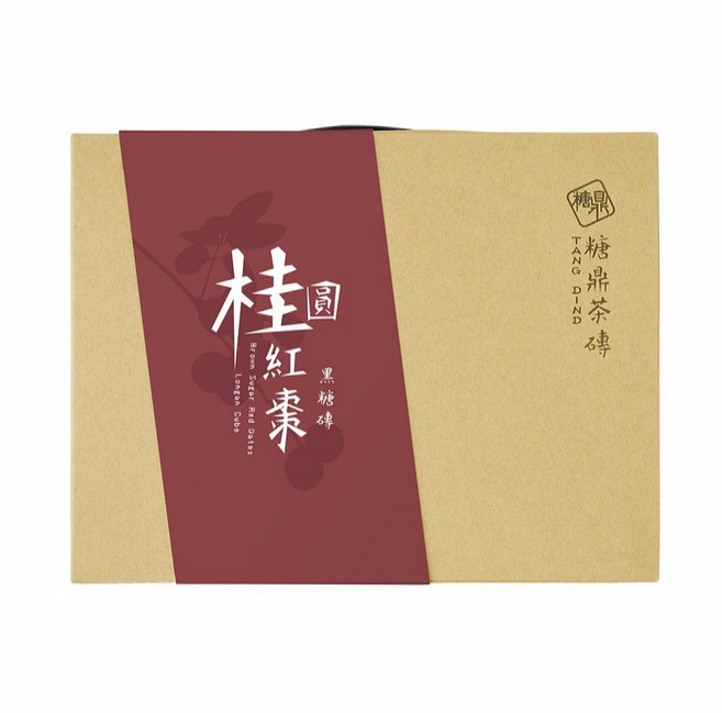 糖鼎 經典黑糖茶磚禮盒 桂圓紅棗, 30g, 12個裝, 1組