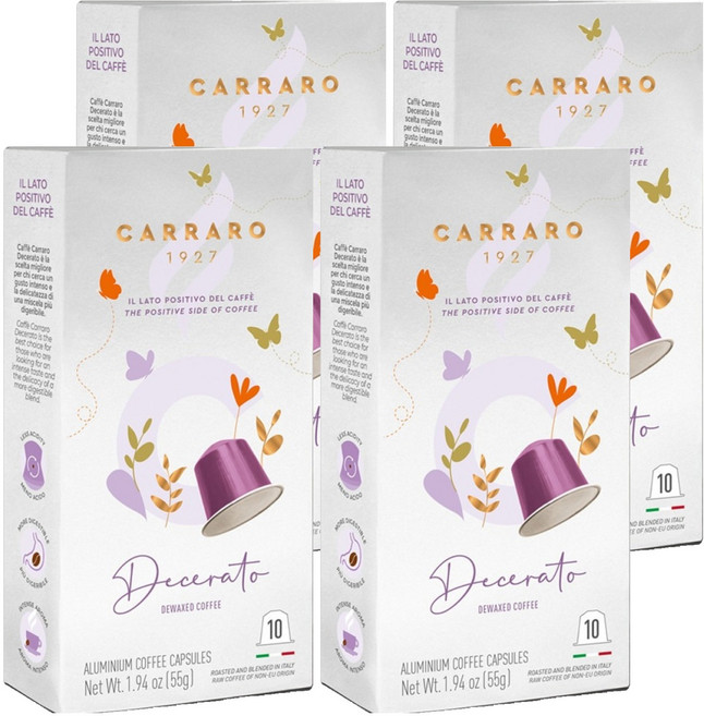 CARRARO 迪席拉朵 DECERATO 咖啡膠囊 適用Nespresso Original 膠囊咖啡機, 5.5g, 10個, 4盒