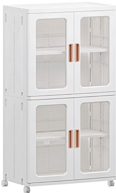 HOUDER 流川面折疊收納櫃 兩層 65 x 39 x 116.8cm, 透明色, 1個