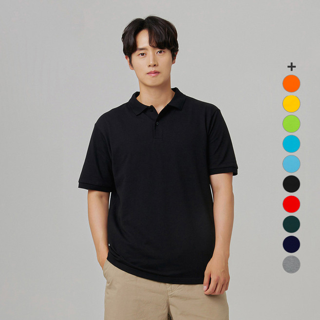 Unirex 多色短袖Polo衫, 黑色的