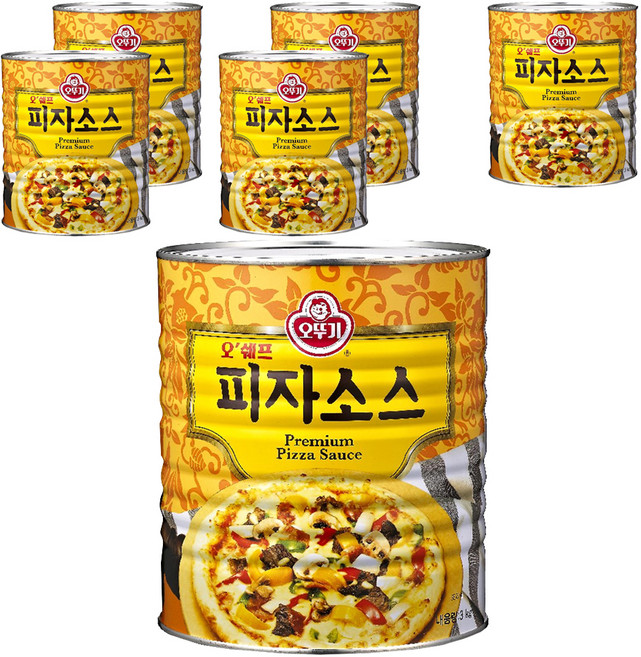 오뚜기 오쉐프 피자소스, 3kg, 6개