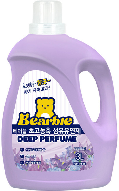 베어블 딥퍼퓸 초고농축 섬유유연제 아이리스 퍼플 본품, 3L, 1개