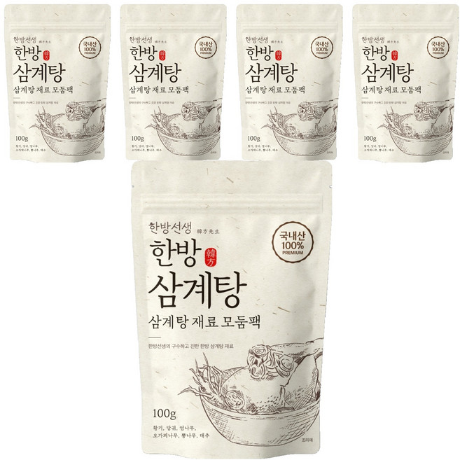 한방선생 삼계탕 재료, 100g, 5개