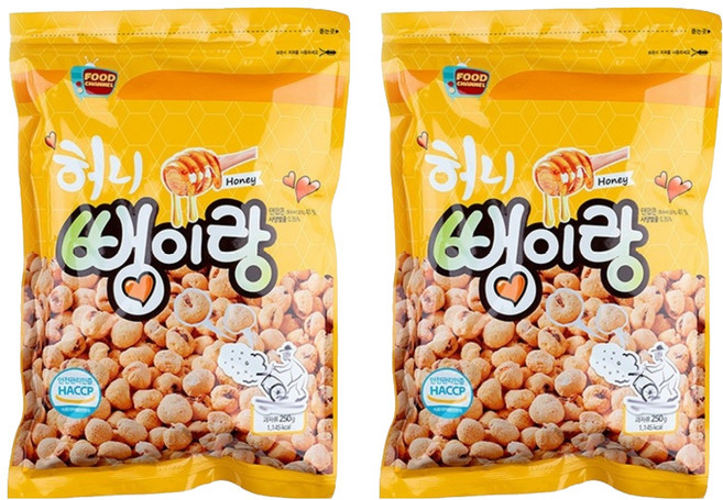 우리식품 허니 뻥이랑, 250g, 2개