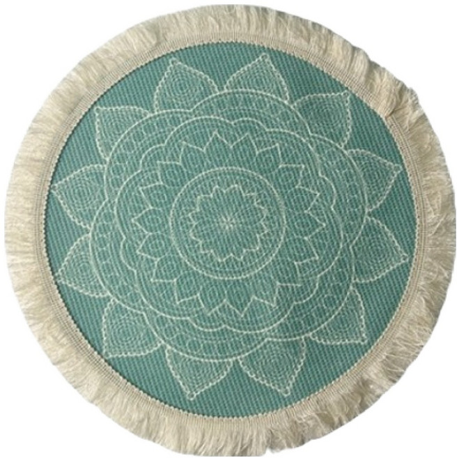 아늑공간 보헤미안 북유럽 코튼 플레이스매트, Deep Forest, 1개, 34cm