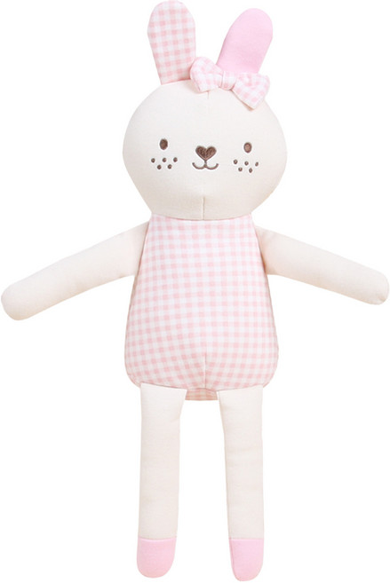 Organic Boom 嬰幼兒 Long Longi 兔子安撫娃娃, 兔子 粉色, 1個