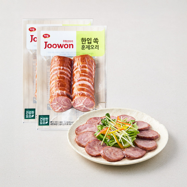 주원산오리 한입쏙 훈제오리, 180g, 2개