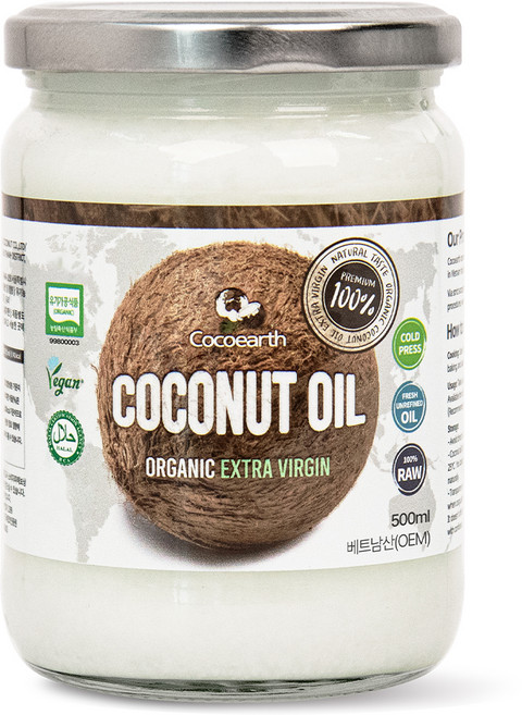 코코어스 유기농 비건 엑스트라버진 코코넛오일, 500ml, 1개