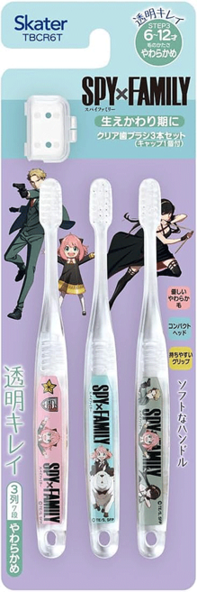 Skater 兒童牙刷 15.5cm 6~12歲適用, SPY×FAMILY, 3支, 1組