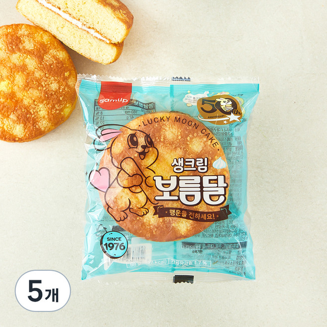 삼립 생크림 보름달, 88g, 1개입, 5개