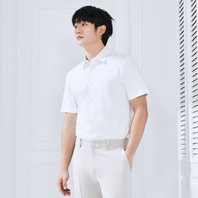 마인드브릿지 남성용 이지케어 구김없는 스판 솔리드 반팔 세미 드레스 셔츠 MADS31C0