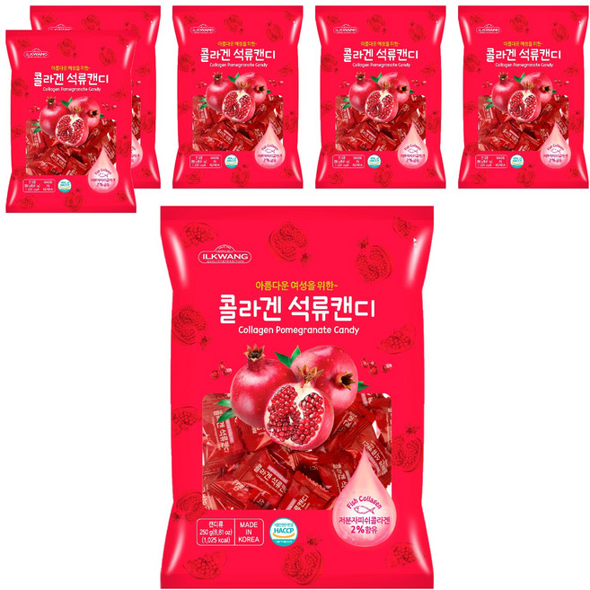 일광제과 콜라겐 석류캔디, 250g, 6개