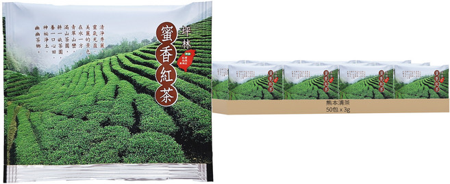 熊本清茶 坪林典藏蜜香紅茶原片式茶包 東方美人茶, 3g, 50包, 1盒