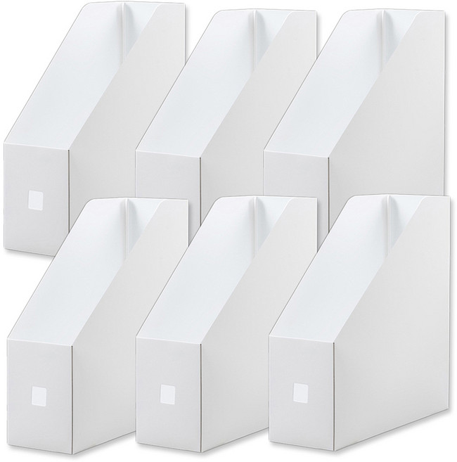 마다꾸미 플라스틱 파일 책 꽂이, 08 화이트 직선, 6개