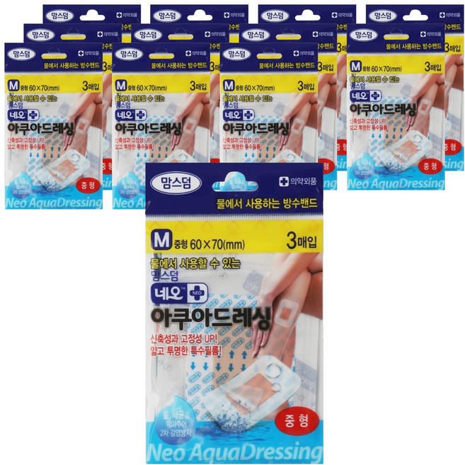 맘스덤 아쿠아 드레싱 밴드, 3개입, 12개